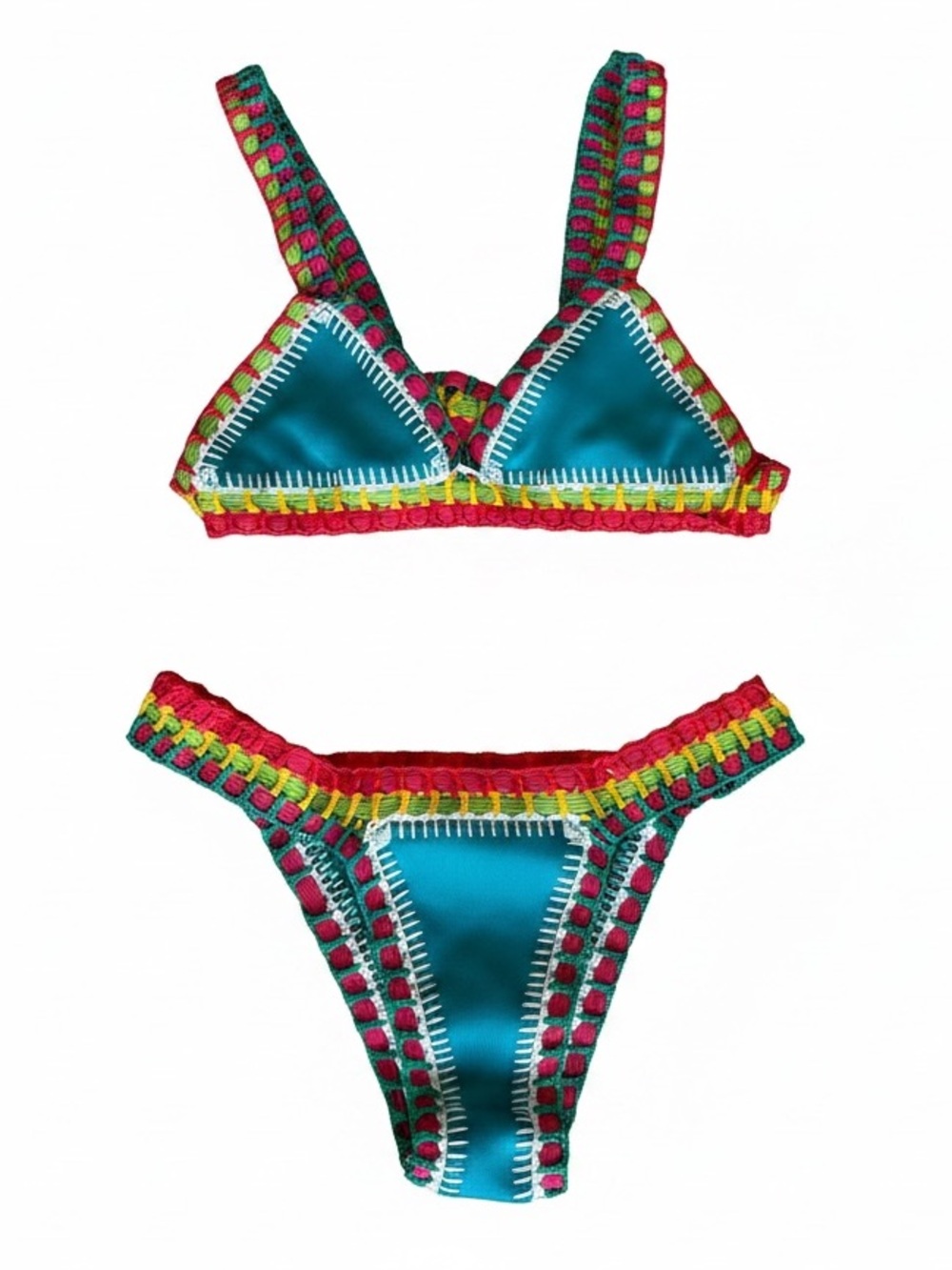 Luxsea Turquoise Crochet Trim Bikini Set